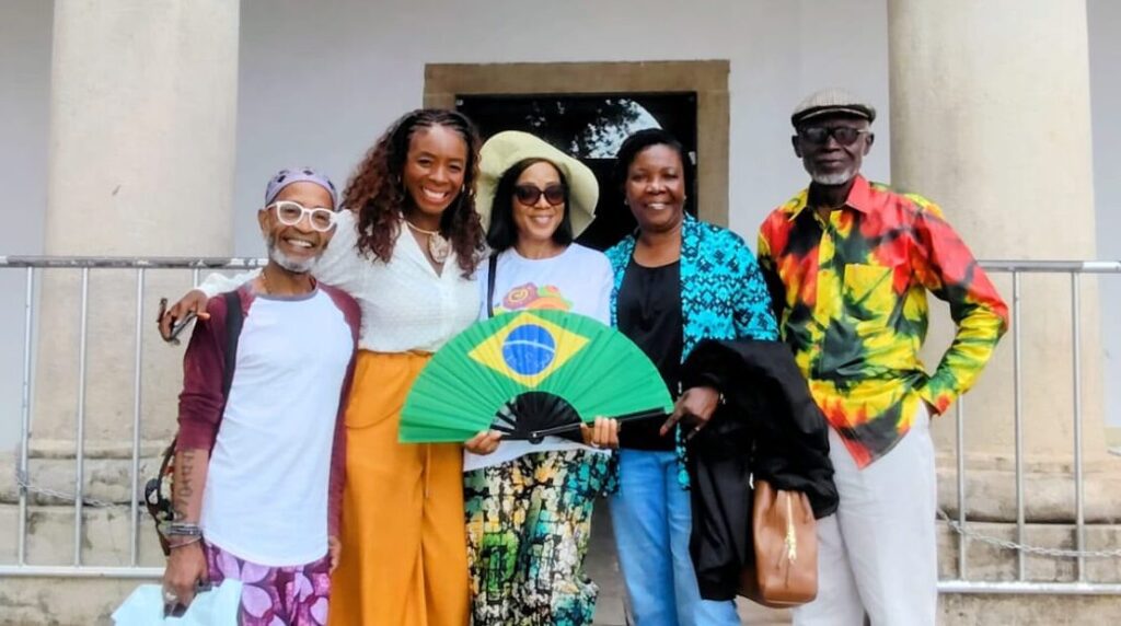 A tour group visiting Salvador da Bahia